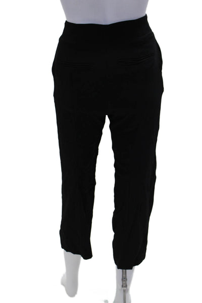 Bite Womens High Rise Zip Straight Leg Cropped Dress Pants Black Size 4