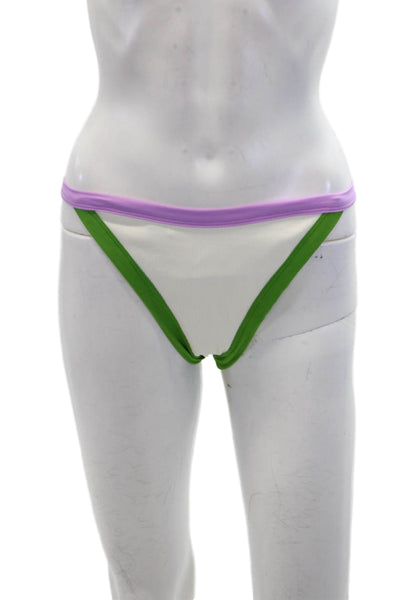LSPACE Womens Vacay Classic Bikini Bottoms - Cream/Jewel/Palm Size XL