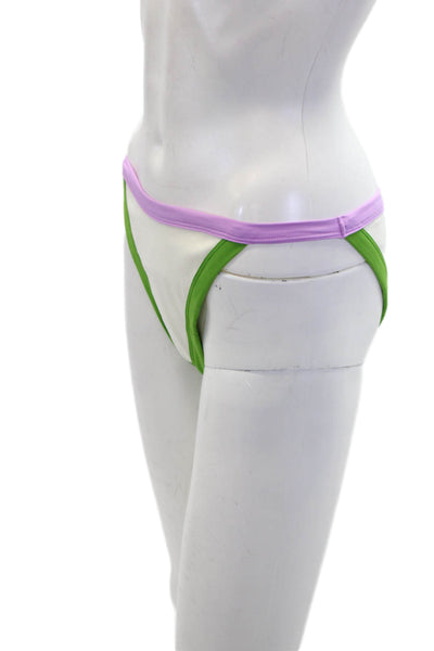 LSPACE Womens Vacay Classic Bikini Bottoms - Cream/Jewel/Palm Size XL