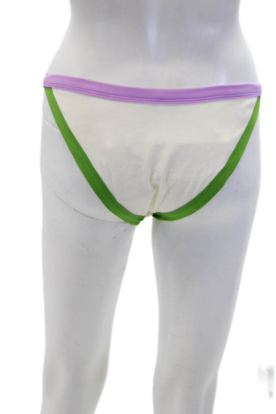 LSPACE Womens Vacay Classic Bikini Bottoms - Cream/Jewel/Palm Size XL