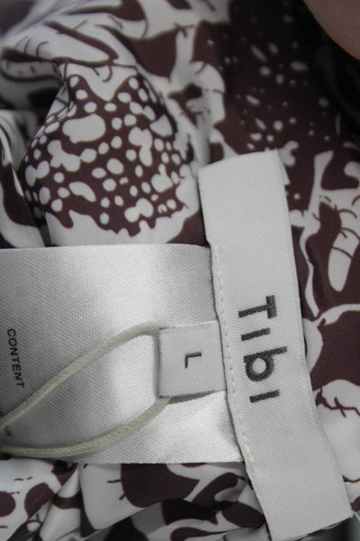 Tibi Womens Batik Strapless Bandeau Top - Cinnamon Multi Size L