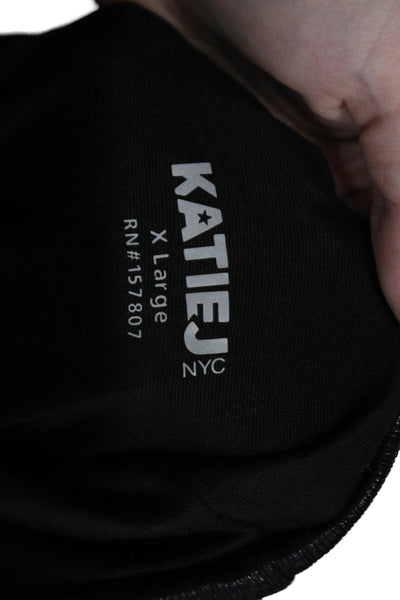 KatieJ NYC Womens Metallic Ruched Sleeveless Mini Dress Black Size XL