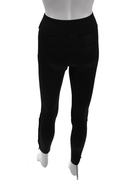 Koral Womens High Waisted Snap Closure Ankle Leggings Black Size S