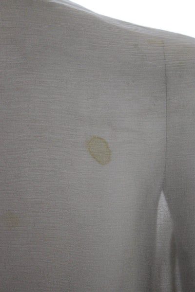 Bonwit Teller Womens Long Sleeve Button Front Silk Ombre Top Brown Size Medium