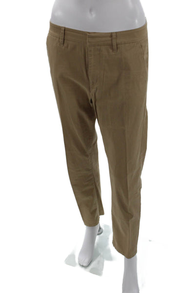 J Crew Womens Zipper Fly Slim Boyfriend Chino Pants Brown Cotton Size 26