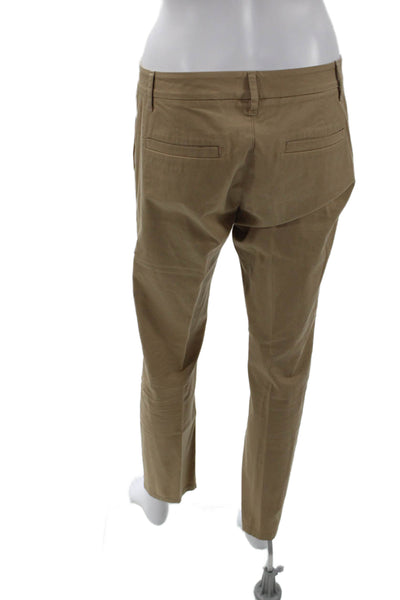 J Crew Womens Zipper Fly Slim Boyfriend Chino Pants Brown Cotton Size 26