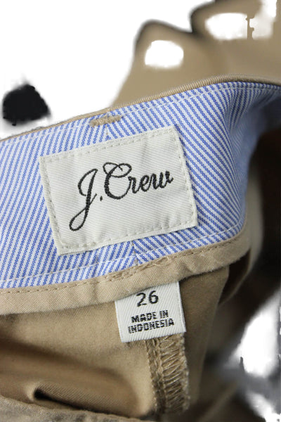 J Crew Womens Zipper Fly Slim Boyfriend Chino Pants Brown Cotton Size 26