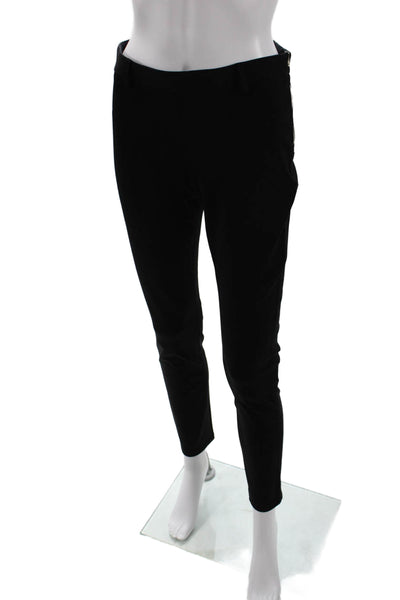 Tara Jarmon Womens Side Zip High Rise Slim Cut Trouser Pants Black Size IT 38