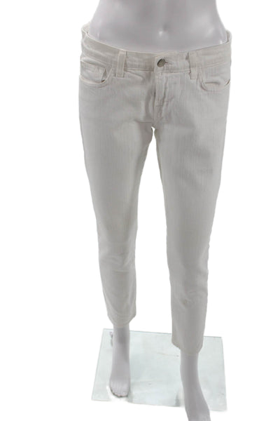 J Brand Womens Zipper Fly High Rise Skinny Ankle Jeans White Denim Size 29