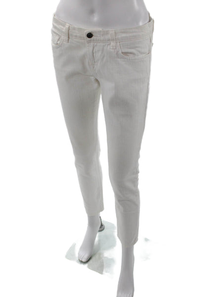J Brand Womens Zipper Fly High Rise Skinny Ankle Jeans White Denim Size 29
