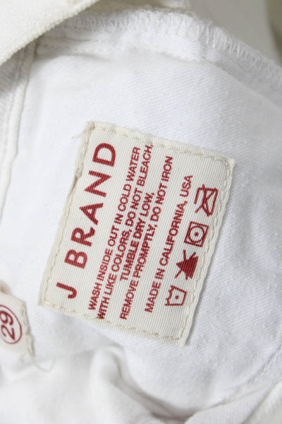 J Brand Womens Zipper Fly High Rise Skinny Ankle Jeans White Denim Size 29