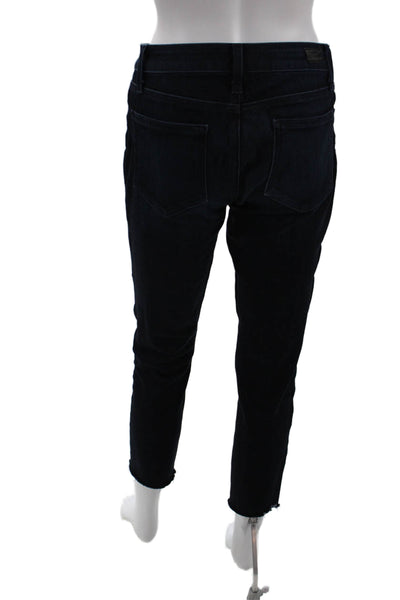 Paige Womens High Rise Dark Wash Skyline Skinny Crop Jeans Blue Size 27