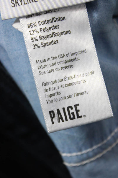 Paige Womens High Rise Dark Wash Skyline Skinny Crop Jeans Blue Size 27