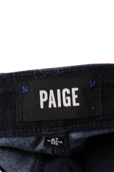 Paige Womens High Rise Dark Wash Skyline Skinny Crop Jeans Blue Size 27