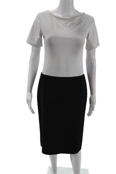 Alexander McQueen Womens Back Zip Knee Length Pencil Skirt Black Size Italian 40