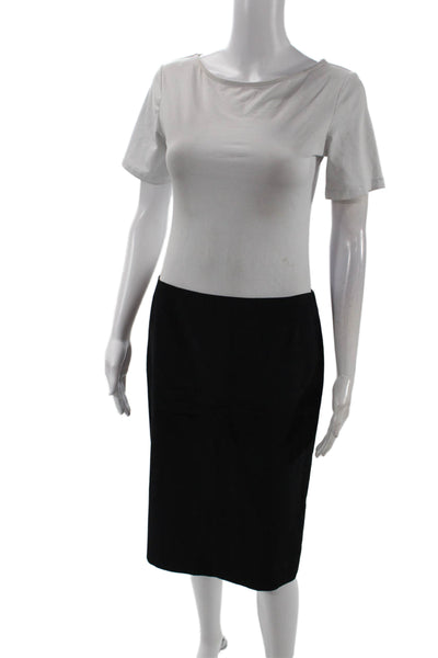 Alexander McQueen Womens Back Zip Knee Length Pencil Skirt Black Size Italian 40