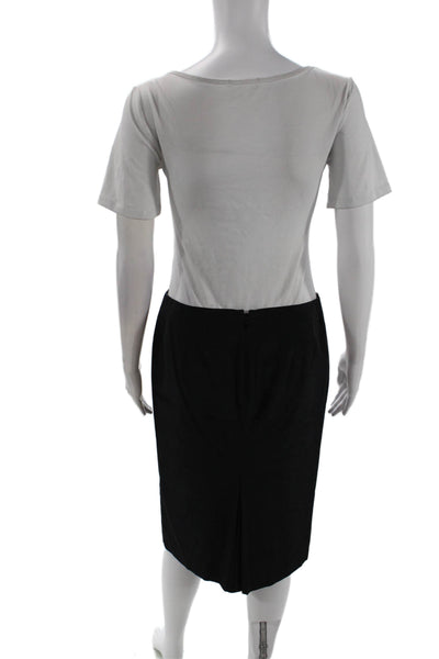 Alexander McQueen Womens Back Zip Knee Length Pencil Skirt Black Size Italian 40