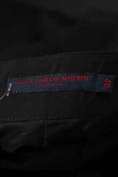 Alexander McQueen Womens Back Zip Knee Length Pencil Skirt Black Size Italian 40