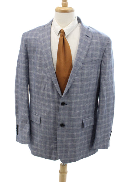 Brooks Brothers Men's Collared Long Sleeves Unlined Basic Jacket Plaid Size 44