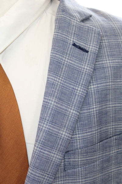 Brooks Brothers Men's Collared Long Sleeves Unlined Basic Jacket Plaid Size 44
