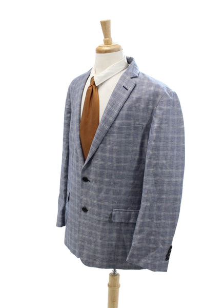 Brooks Brothers Men's Collared Long Sleeves Unlined Basic Jacket Plaid Size 44