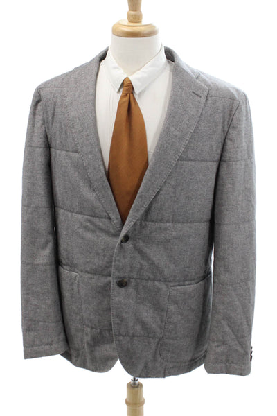 San Remo Men's Long Sleeves Lined Two Button Blazer Jacket Gray Size 56