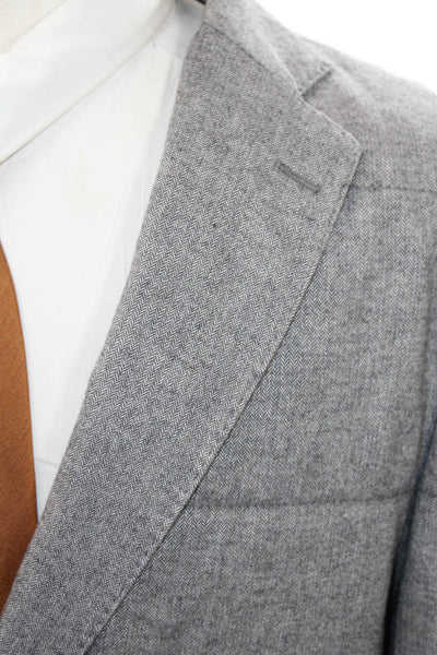 San Remo Men's Long Sleeves Lined Two Button Blazer Jacket Gray Size 56