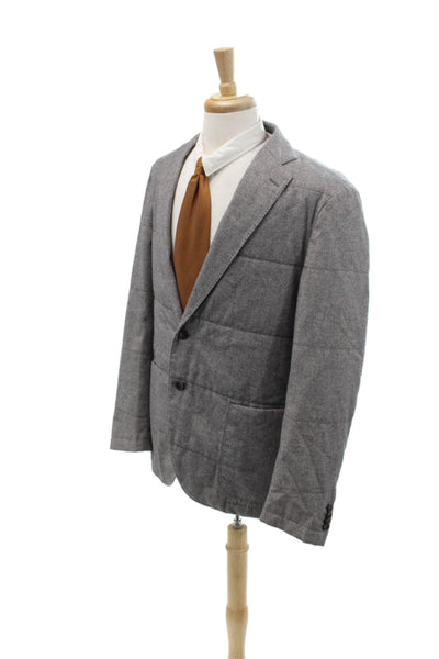 San Remo Men's Long Sleeves Lined Two Button Blazer Jacket Gray Size 56