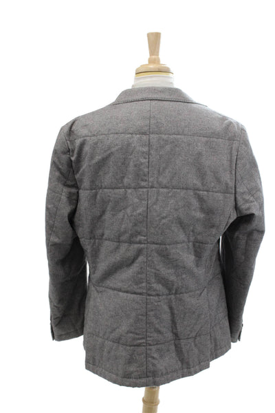 San Remo Men's Long Sleeves Lined Two Button Blazer Jacket Gray Size 56