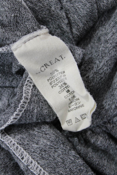 The Great Womens Short Sleeves Flare Bottom Shirt Gray Cotton Blend Size 2