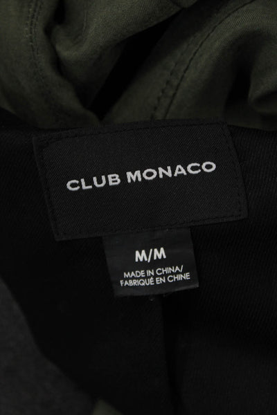 Club Monaco Womens Zipper Closure Cropped Biker Jacket Green Size Medium