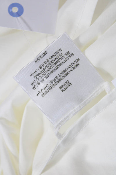 BCBG Max Azria Womens Ruffled Sleeveless Tank Top White Cotton Size Extra Small