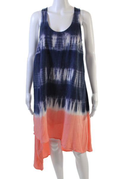 Splendid Womens Tie Dye Print Maxi Dress Navy Blue Pink Size Extra Small