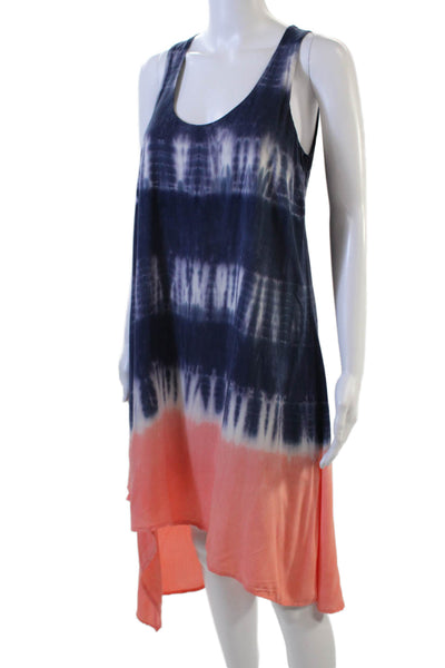 Splendid Womens Tie Dye Print Maxi Dress Navy Blue Pink Size Extra Small