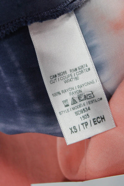Splendid Womens Tie Dye Print Maxi Dress Navy Blue Pink Size Extra Small