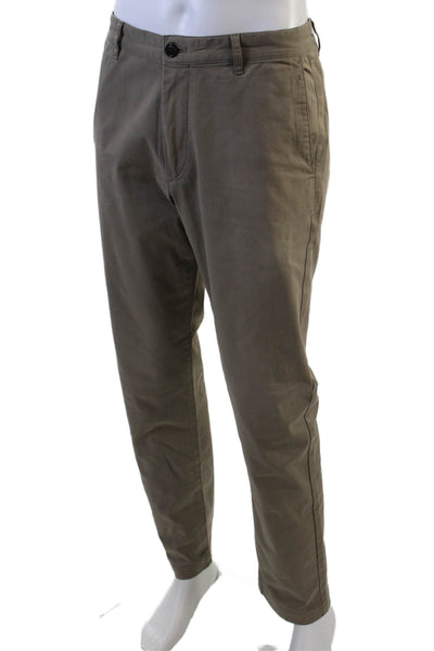Theory Mens Straight Leg Zaine Witten Khaki Pants Beige Cotton Size 34