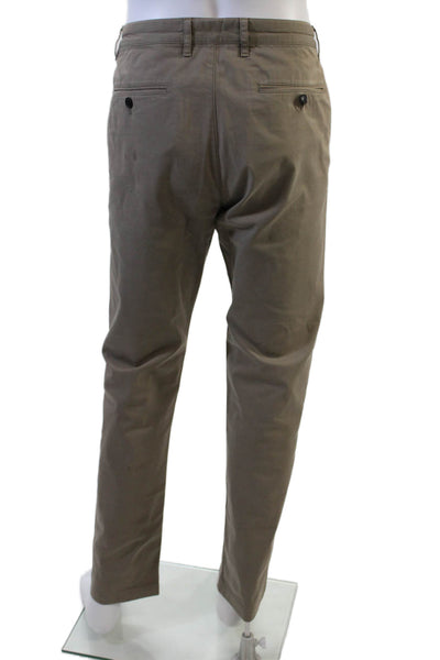 Theory Mens Straight Leg Zaine Witten Khaki Pants Beige Cotton Size 34