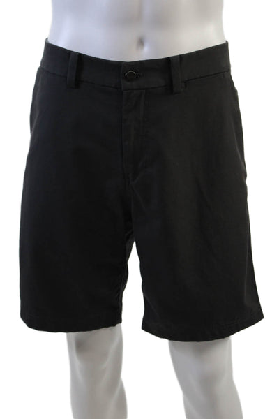 Lululemon Mens Flat Front Mid Rise Zip Up Khaki Shorts Gravel Gray Size 34