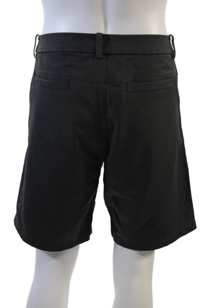 Lululemon Mens Flat Front Mid Rise Zip Up Khaki Shorts Gravel Gray Size 34