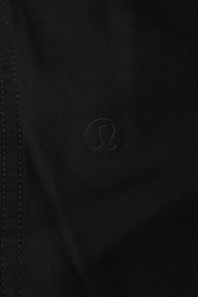 Lululemon Mens Flat Front Mid Rise Zip Up Khaki Shorts Gravel Gray Size 34