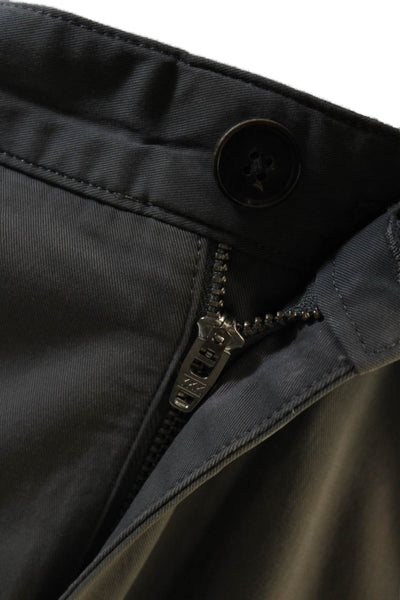 Theory Mens Zip Up Flat Front Zaine Witten Khaki Pants Gray Cotton Size 34