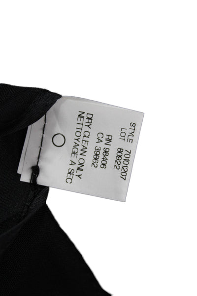 Theory Womens Wool Pleated Detail High Waisted Skirt Solid Black Size 4