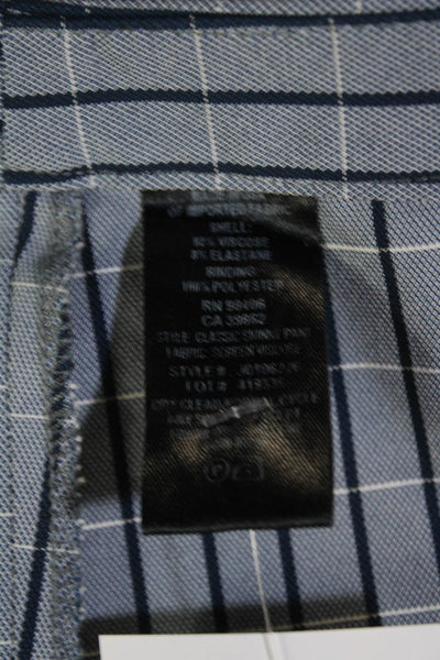 Theory Womens Plaid High Rise Classic Skinny Leg Pants Navy Blue Size 4