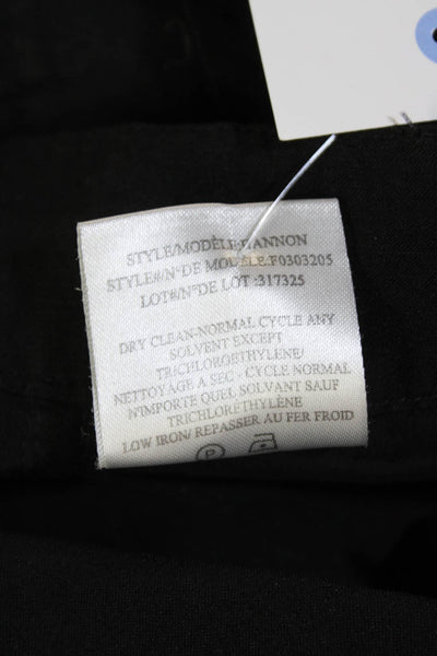Theory Womens Linen Blend Mid Rise Slim Leg Zip Hannon Pants Black Size 2