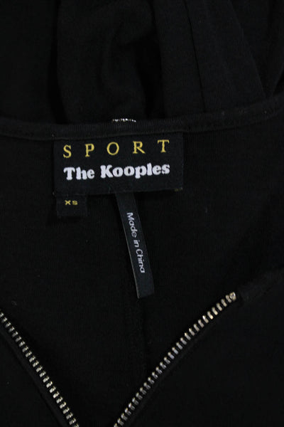 Sport The Kooples Womens V Neck Short Sleeves Blouse Black Size Extra Small