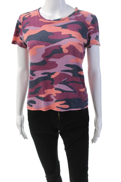 Mother Superior Womens Camouflage Print Shirt Pink Neon Orange Size Small