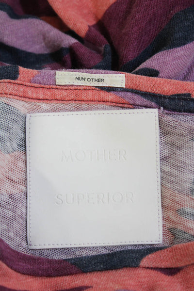 Mother Superior Womens Camouflage Print Shirt Pink Neon Orange Size Small
