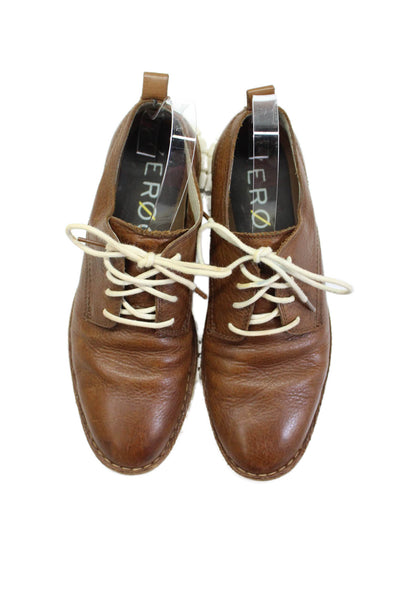 Cole Haan Mens Leather Lace Up Plain Toe Derby Dress Shoes Brown Size 8.5