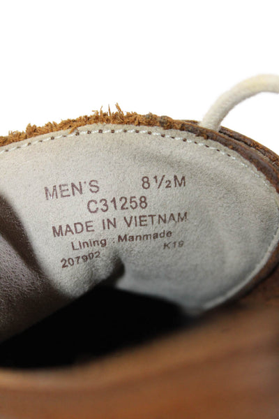 Cole Haan Mens Leather Lace Up Plain Toe Derby Dress Shoes Brown Size 8.5