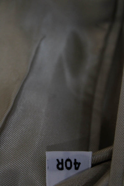 Hart Schaffner Marx Mens Houndstooth Print Single Breasted Blazer Beige Size 40